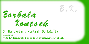 borbala kontsek business card